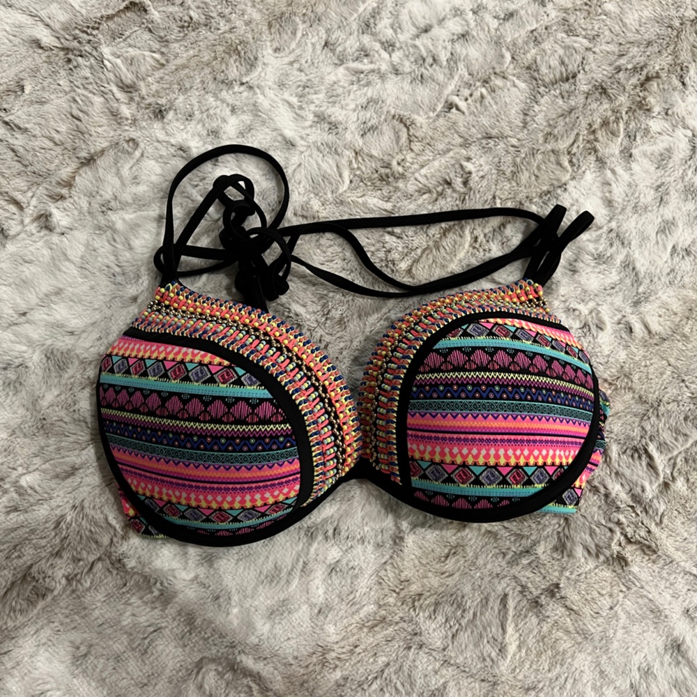 Colorful Patterned Bikini Top